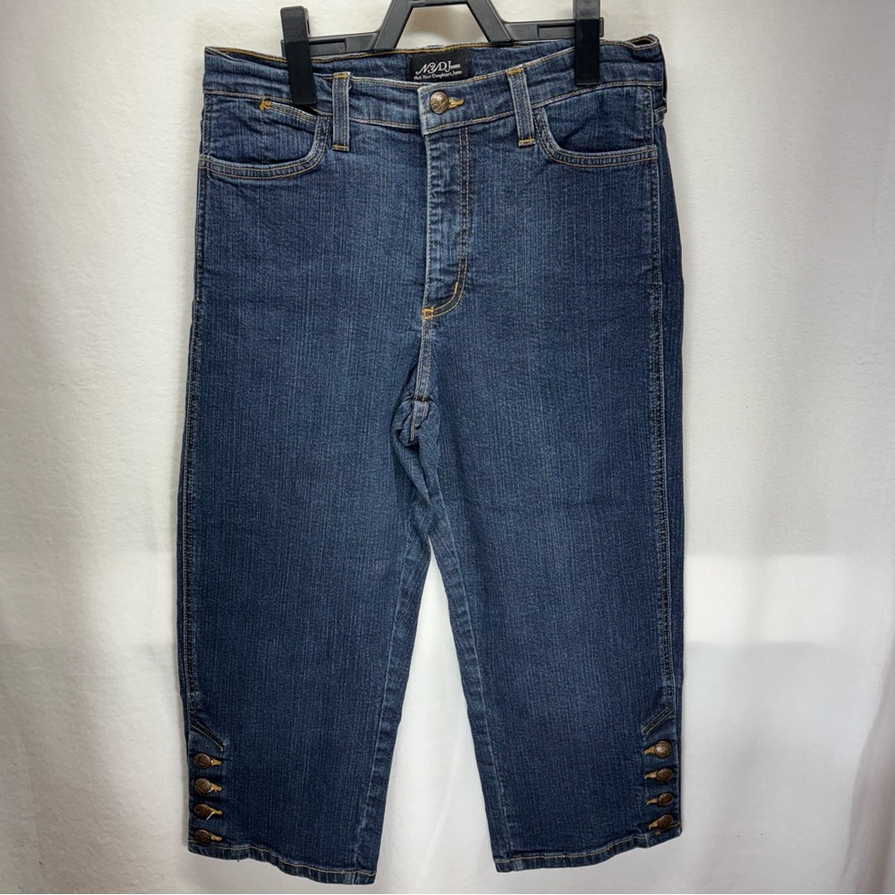 NYDJ Jeans‎ Women's 8 Cropped 20" Inseam Lift Tuck Stretch Denim Cotton Blend